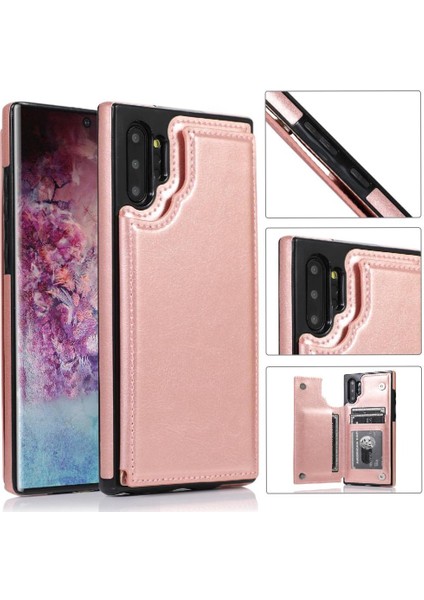 Cüzdan Kılıf Samsung Galaxy Not 10 Artı Kart Yuvaları Çift Manyetik Pu (Yurt Dışından)