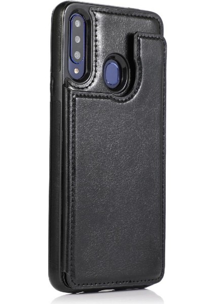 Samsung Galaxy A20S Pu Deri Kickstand Kart Yuvaları Çift Için Cüzdan Kılıf (Yurt Dışından) fiyatları