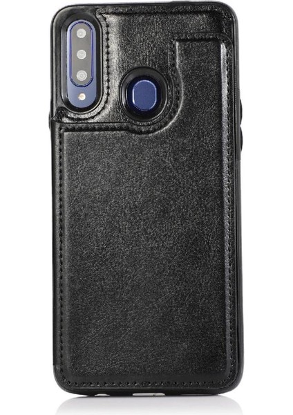 Samsung Galaxy A20S Pu Deri Kickstand Kart Yuvaları Çift Için Cüzdan Kılıf (Yurt Dışından) fırsatları