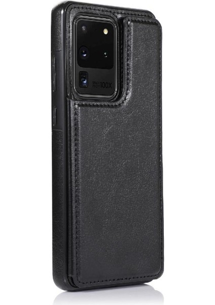 Kart Pu ile Samsung Galaxy S20 Ultra Kickstand Kart Yuvaları Için Cüzdan Kılıf (Yurt Dışından) modelleri