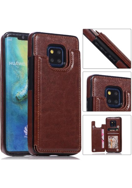 BDT Boutique Cüzdan Kılıf Için Huawei Mate 20 Pro Kart Yuvaları Pu Deri Çift Manyetik (Yurt Dışından)