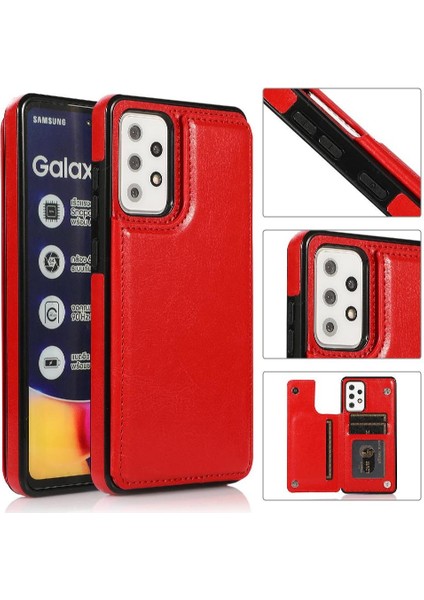 Kart Sahibinin Pu Deri Kart Yuvaları ile Samsung Galaxy A72 Için Cüzdan Kılıf (Yurt Dışından)