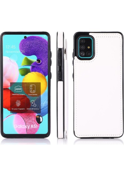 Samsung Galaxy A51 4g Kart Yuvaları Için Cüzdan Durumda Pu Deri Çift Toka (Yurt Dışından)