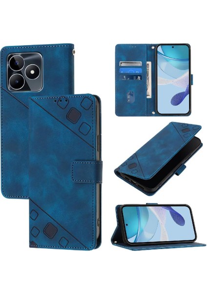 Realme C51 4g Kart Tutucu Cüzdan Kapak Çevirin Manyetik Deri (Yurt Dışından)