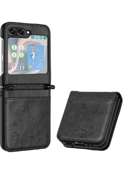 Samsung Galaxy Z Flip5 Pu Deri Kart Tutucu Bilek Kayışı Için Filp Durumda (Yurt Dışından)