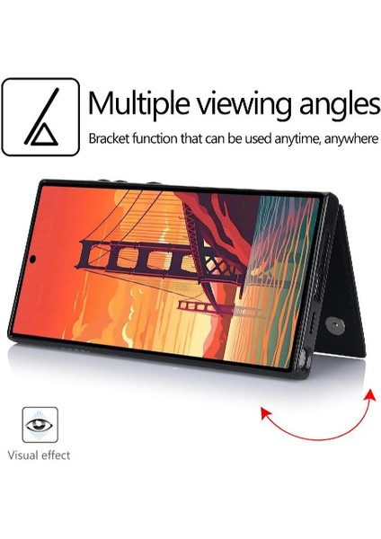 Samsung Galaxy S24 Ultra Kart Yuvaları Için Cüzdan Kılıf Pu Deri Çift (Yurt Dışından) fiyatları