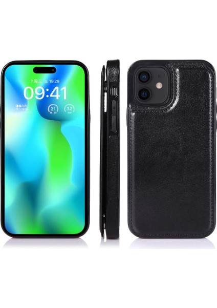 Kart Tutucu ile IPhone 14 Pro Max Pu Deri Kickstand Için Cüzdan Kılıf (Yurt Dışından)