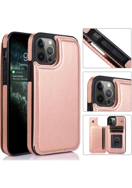 Cüzdan Kılıf IPhone 13 Pro Kart Yuvaları Pu Deri Kart Tutucu Toka ile (Yurt Dışından) indirimleri