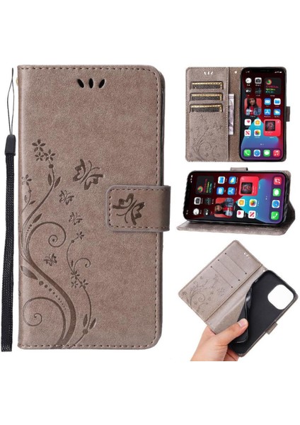 IPhone 15 Için Filp Durumda Pro Manyetik Kapatma Kart Tutucu Pu Deri Bilek (Yurt Dışından)