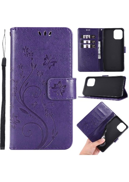 IPhone 14 Için Filp Durumda Pro Max Pu Deri Kart Tutucu Kickstand Bilek (Yurt Dışından)