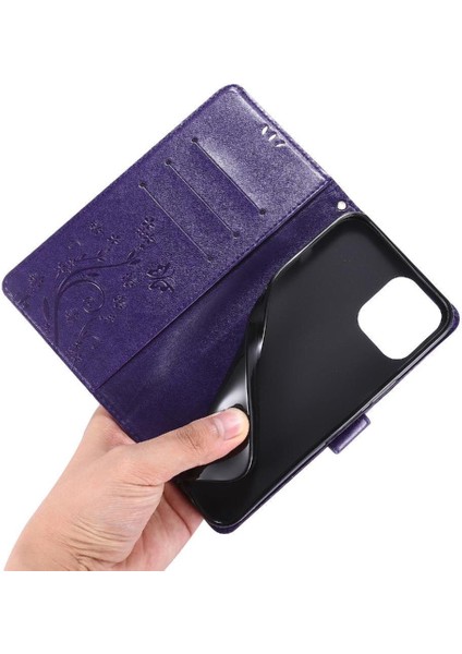 IPhone 14 Için Filp Durumda Pro Max Pu Deri Kart Tutucu Kickstand Bilek (Yurt Dışından)