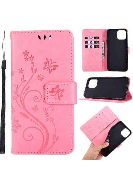 IPhone 13 Için Filp Durumda Mini Pu Deri Kickstand Bilek Kayışı Manyetik (Yurt Dışından)