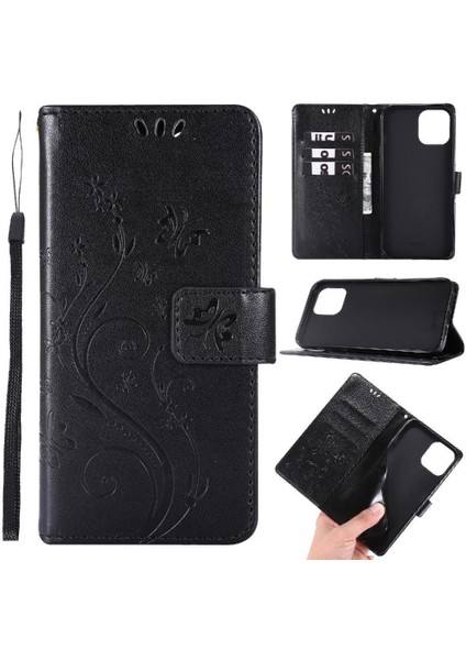 IPhone 13 Için Filp Durumda Pro Max Kickstand Kart Tutucu Pu Deri Bilek (Yurt Dışından)