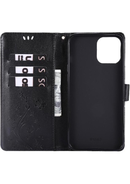 IPhone 13 Için Filp Durumda Pro Max Kickstand Kart Tutucu Pu Deri Bilek (Yurt Dışından)