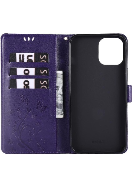 IPhone 13 Için Filp Durumda Pro Max Kickstand Kart Tutucu Pu Deri Bilek (Yurt Dışından)