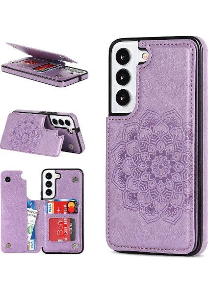 Samsung Galaxy S22 Flip Darbeye Çift Için Kart Tutucu Kılıf ile Cüzdan (Yurt Dışından)