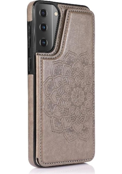 Samsung Galaxy S21 Artı Çift Düğmeler Pu Için Kart Tutucu Kılıf ile Cüzdan (Yurt Dışından) fiyatları