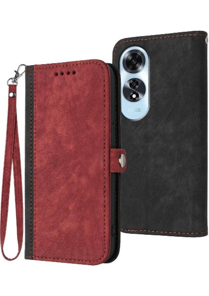 Oppo A60 Flip Folio Kitap Pu Deri Manyetik Kapatma Için Kılıf Kart ile (Yurt Dışından)