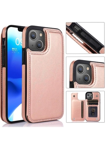 Kart Tutucu Kickstand Kart Yuvaları ile IPhone 14 Artı Cüzdan Durumda Pu (Yurt Dışından)