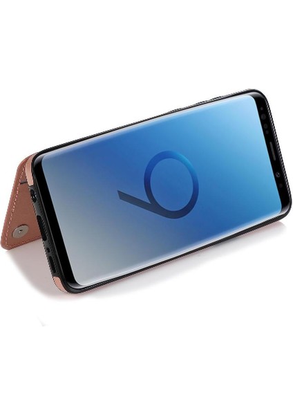Samsung Galaxy S9 Çift Düğmeler Için Kart Tutucu Kılıf ile Cüzdan Pu Çevirin (Yurt Dışından) modelleri