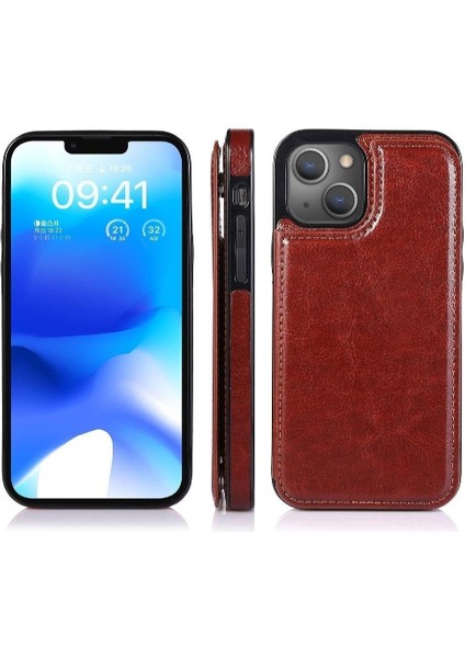 Kart Tutucu Kickstand Kart Yuvaları ile IPhone 14 Artı Cüzdan Durumda Pu (Yurt Dışından) fırsatları