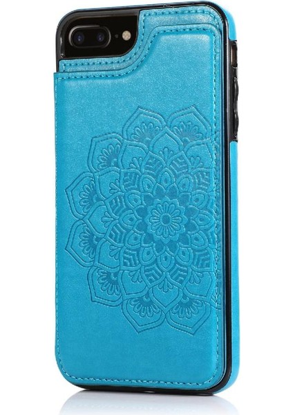 IPhone 6/6s Artı Çift Düğmeler Desen Için Kart Tutucu Kılıf ile Cüzdan (Yurt Dışından)