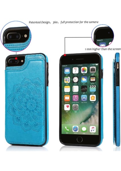 IPhone 6/6s Artı Çift Düğmeler Desen Için Kart Tutucu Kılıf ile Cüzdan (Yurt Dışından) fırsatları