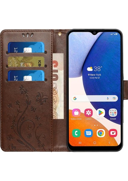 Samsung Galaxy A15 Için Filp Durumda 5g Pu Deri Kart Tutucu Kickstand Bilek (Yurt Dışından)