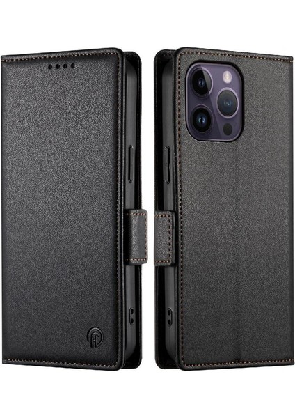 IPhone 14 Için Flip Case Pro Max Cüzdan Flip Kartvizit Yuvaları Günlük Kullanım (Yurt Dışından)