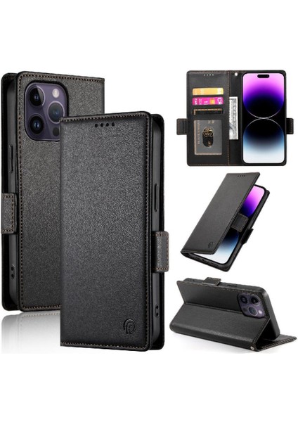 IPhone 14 Için Flip Case Pro Max Cüzdan Flip Kartvizit Yuvaları Günlük Kullanım (Yurt Dışından)