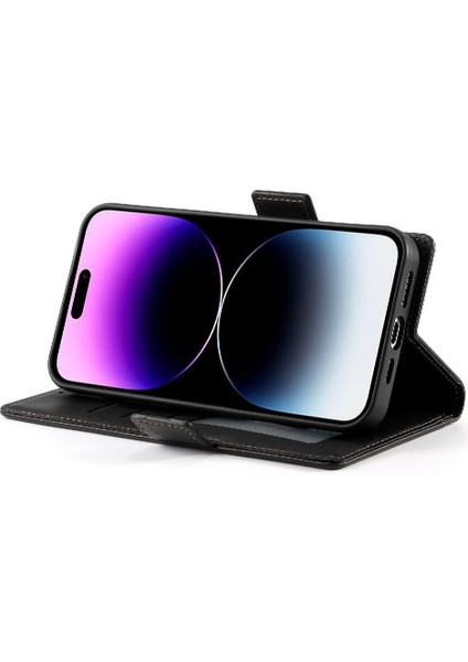 IPhone 14 Için Flip Case Pro Max Cüzdan Flip Kartvizit Yuvaları Günlük Kullanım (Yurt Dışından)