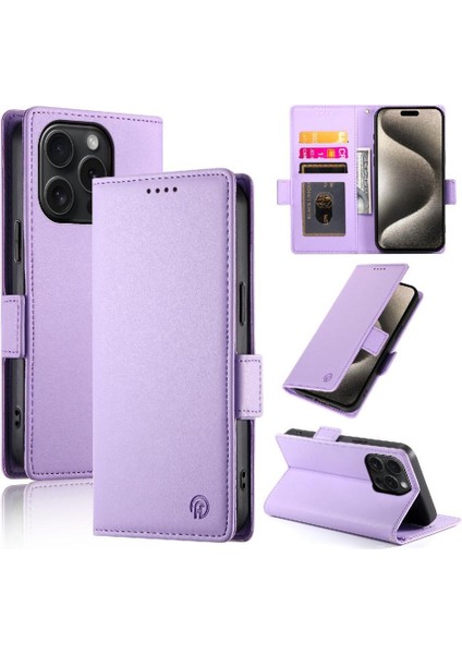IPhone 15 Için Flip Case Pro Kart Yuvaları Iş Günlük Kullanım Cüzdan Flip (Yurt Dışından)