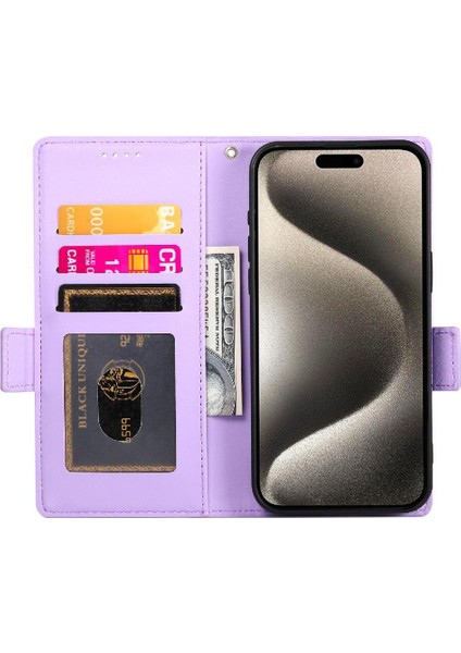 IPhone 15 Için Flip Case Pro Kart Yuvaları Iş Günlük Kullanım Cüzdan Flip (Yurt Dışından) modelleri