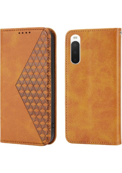 Sony Xperia 10 V Eşkenar Dörtgen Şekli Standı El Kayışı Günlük Kullanım Için Flip Case (Yurt Dışından)