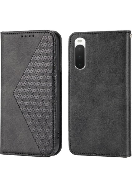 Sony Xperia 10 Iv El Kayışı Eşkenar Dörtgen Şekli Cüzdan Günlük Kullanım Için Flip Case (Yurt Dışından)