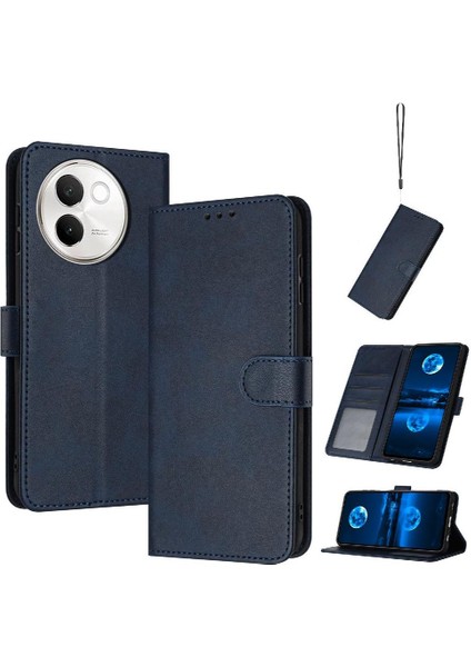 Kart Yuvası ile Vıvo V30E 5g Için Flip Case Pu Deri Saf Renk ile (Yurt Dışından)