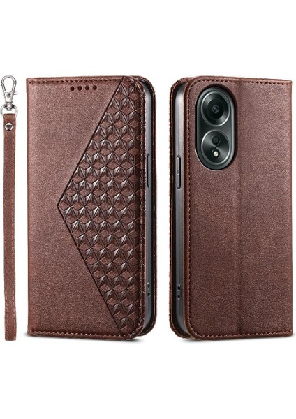 Oppo Flip 4g El Kayışı Standı Cüzdan Günlük Kullanım Eşkenar Dörtgen Şekli Için Flip Case (Yurt Dışından)