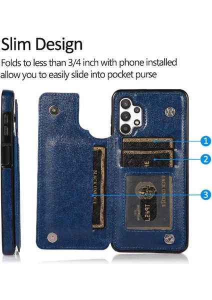 Kart Pu ile Samsung Galaxy A32 5g Çift Manyetik Toka Için Cüzdan Kılıf (Yurt Dışından) indirimleri