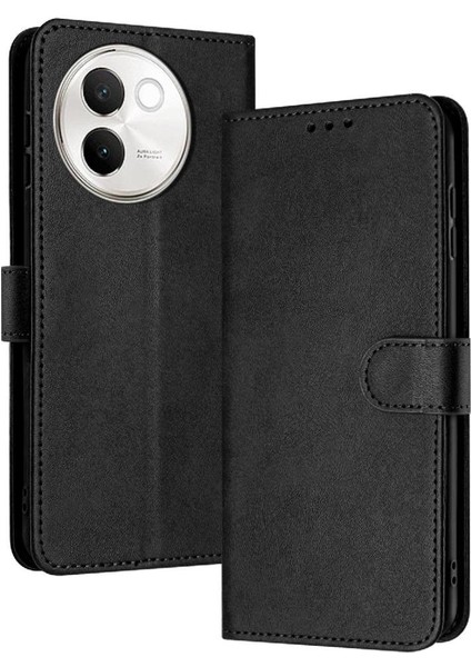 Kart Yuvası ile Vıvo V30E 5g Için Flip Case Pu Deri Saf Renk ile (Yurt Dışından)