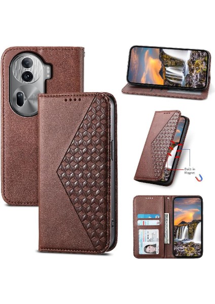Oppo Oppo 11 Pro 5g Için Flip Case El Kayışı Günlük Kullanım Cüzdan Eşkenar Dörtgen (Yurt Dışından)