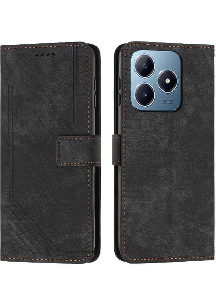 Realme C63 Kart Ekleme Pu Deri Cüzdan Kickstand Için Flip Case (Yurt Dışından)