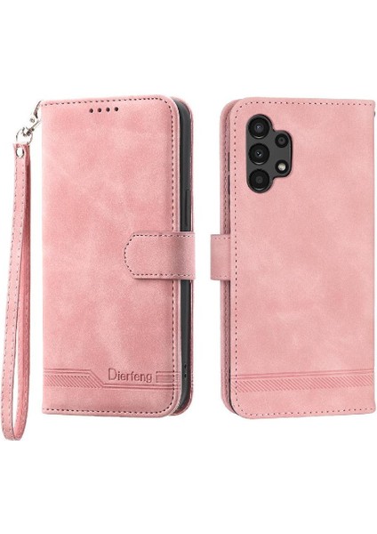 Samsung Galaxy A13 Premium Kart Yuvaları Bileklik Manyetik Için Flip Case (Yurt Dışından)