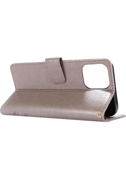 IPhone 13 Için Filp Durumda Pro Max Kickstand Kart Tutucu Pu Deri Bilek (Yurt Dışından)
