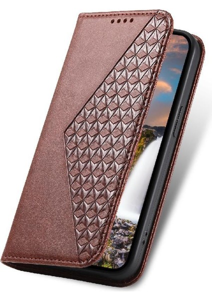 Realme 11 Pro Için Flip Case Standı El Kayışı Eşkenar Dörtgen Şekli Günlük Kullanım Cüzdan (Yurt Dışından)