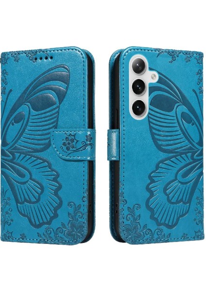 Samsung Galaxy S24 Artı Yüksek Kaliteli Deri ile Kabartmalı Flip Case (Yurt Dışından)