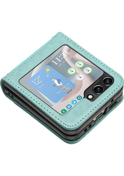 Samsung Galaxy Z Flip6 Manyetik Kapatma Bilek Kayışı Pu Kart Için Flip Case (Yurt Dışından) fırsatları