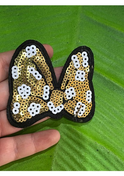 6x5 cm Ütü Ile Yapışan Pul Payetli Fiyonk Arma Dikiş Aplike