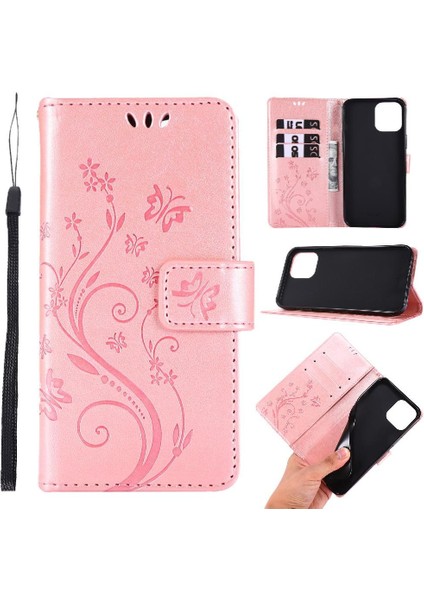 IPhone 14 Için Filp Durumda Pro Max Pu Deri Kart Tutucu Kickstand Bilek (Yurt Dışından)