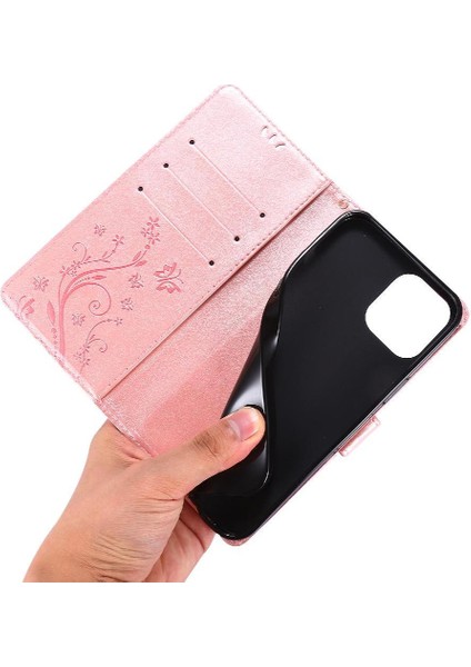 IPhone 14 Için Filp Durumda Pro Max Pu Deri Kart Tutucu Kickstand Bilek (Yurt Dışından)