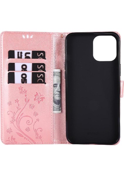 IPhone 14 Için Filp Durumda Pro Max Pu Deri Kart Tutucu Kickstand Bilek (Yurt Dışından)